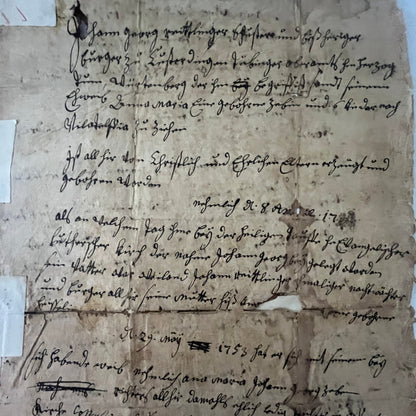 Johann Georg Wittlinger & Anna Maria Beringer c1760 German Family Record V36-2