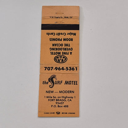 The Surf Motel Fort Bragg CA Vintage Matchbook Cover TB6-MB2-2