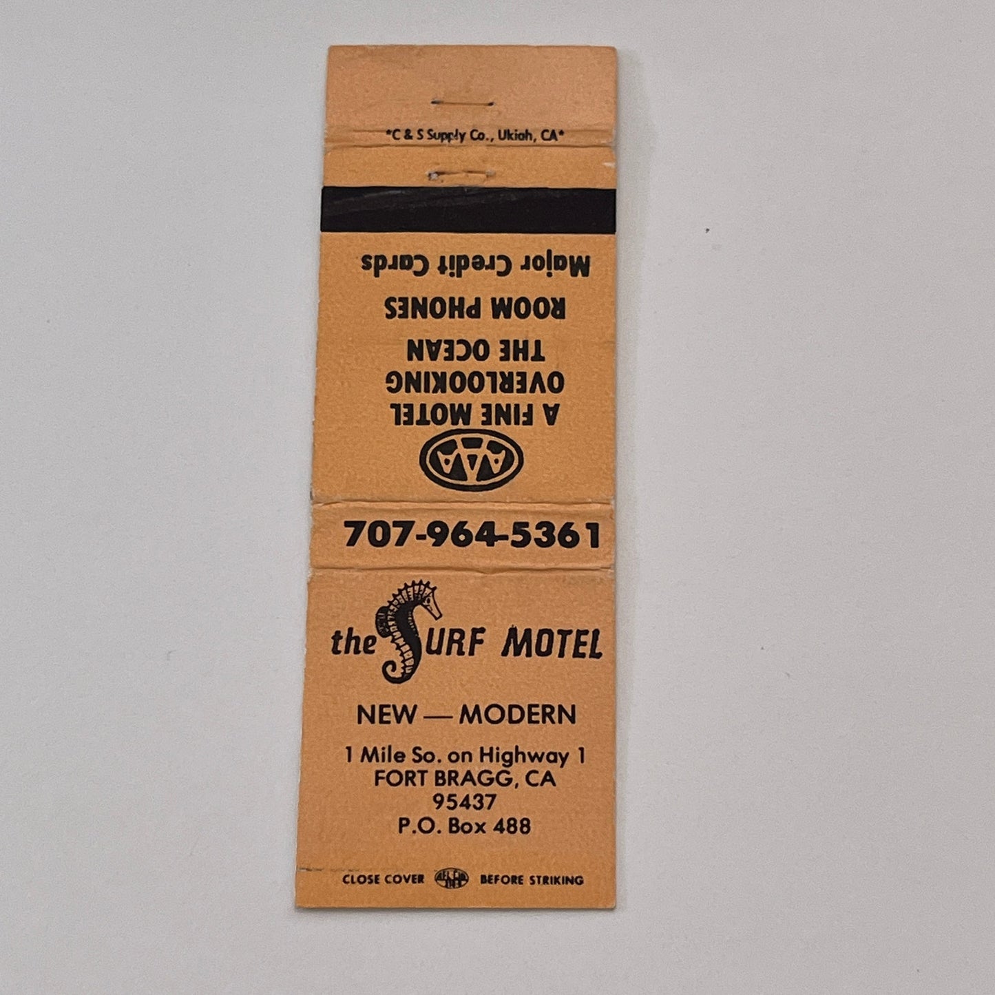 The Surf Motel Fort Bragg CA Vintage Matchbook Cover MB59-3