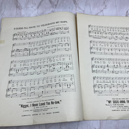 1898 I Guess I'll Have to Telegraph My Baby Geo. M Cohan Antique Sheet Music Ti5