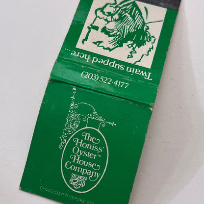 The Honiss Oyster House Company Mark Twain Vintage Matchbook Cover TB8-MB-9