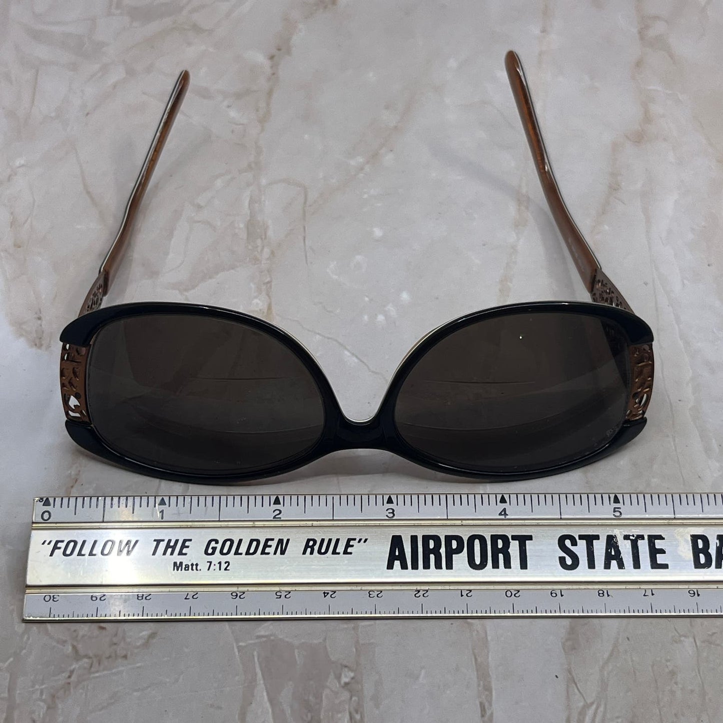Retro Women’s Brown & Copper Tone Oversize Sunglasses Eyeglasses Frames TD7-G7-9