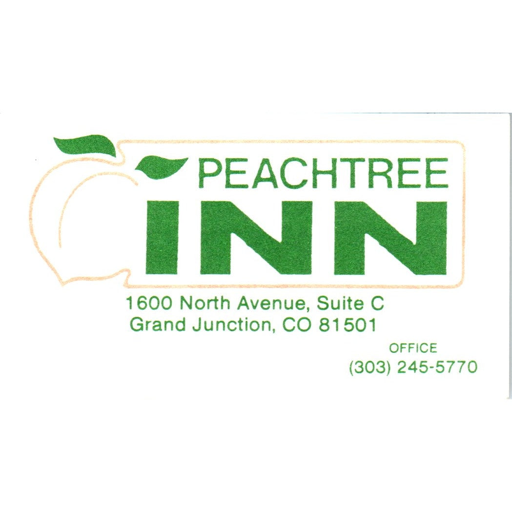 Peachtree Inn Grand Junction CO Vintage Business Card SD8-B19