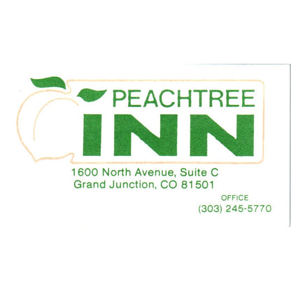 Peachtree Inn Grand Junction CO Vintage Business Card SD8-B19