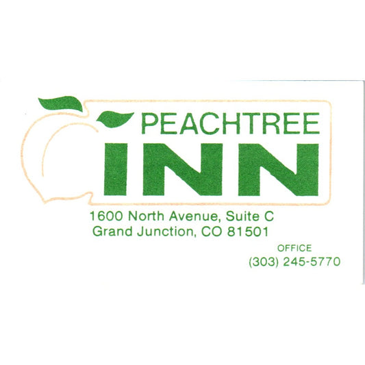 Peachtree Inn Grand Junction CO Vintage Business Card SD8-B19