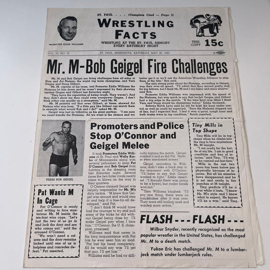 Mr M Stan Stasiak Kowalski May 26 1962 Wrestling Facts Program & Card V1-3