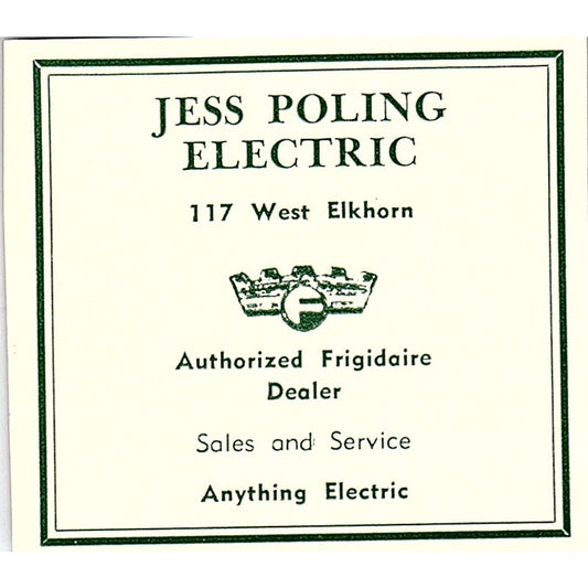 Jess Poling Electric 117 West Elkhorn 1957 Estes Park CO Ad AG4-S10