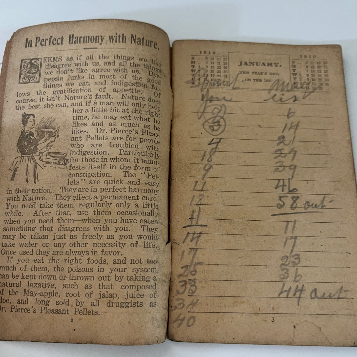 1919 Pierce's Memorandum and Account Book for Farmers, Mechanics H3-5