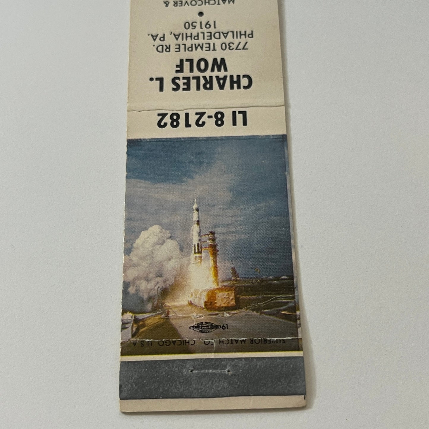 Charles L Wolf Matchcover Collectors 1972 RMS Convention Matchbook TB6-MB2-5