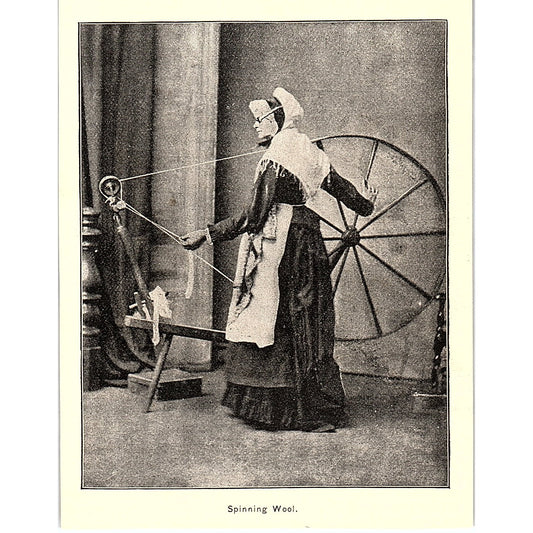 Photo of Old Colonial Woman Spinning Wool 1892 Art Print AG2-9