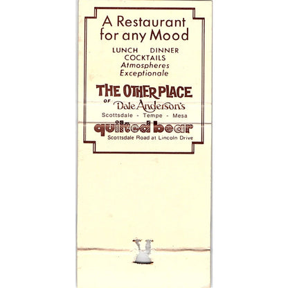 The Other Place Restaurant Scottsdale Tempe Mesa AZ Vintage Matchbook MM5-8