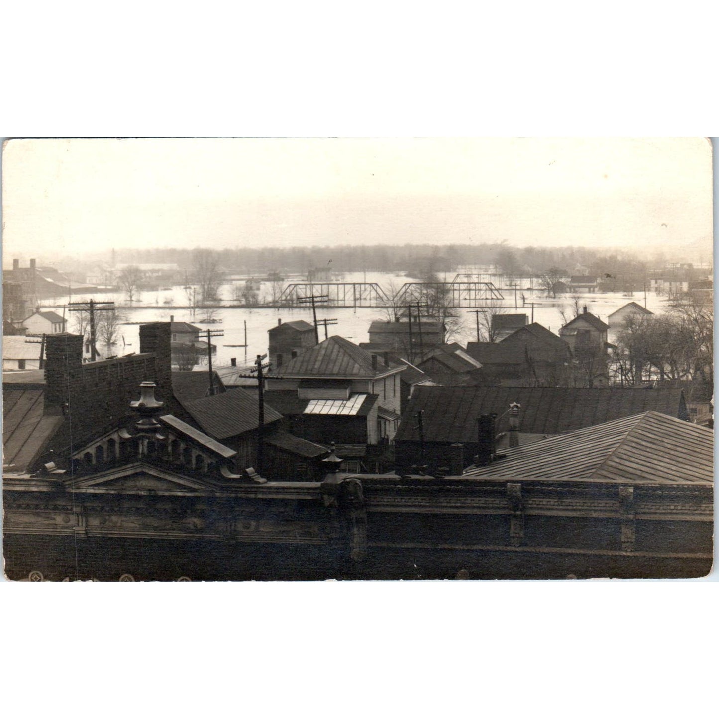 River View Scene From Bridge RPPC Real Photo Postcard AB9