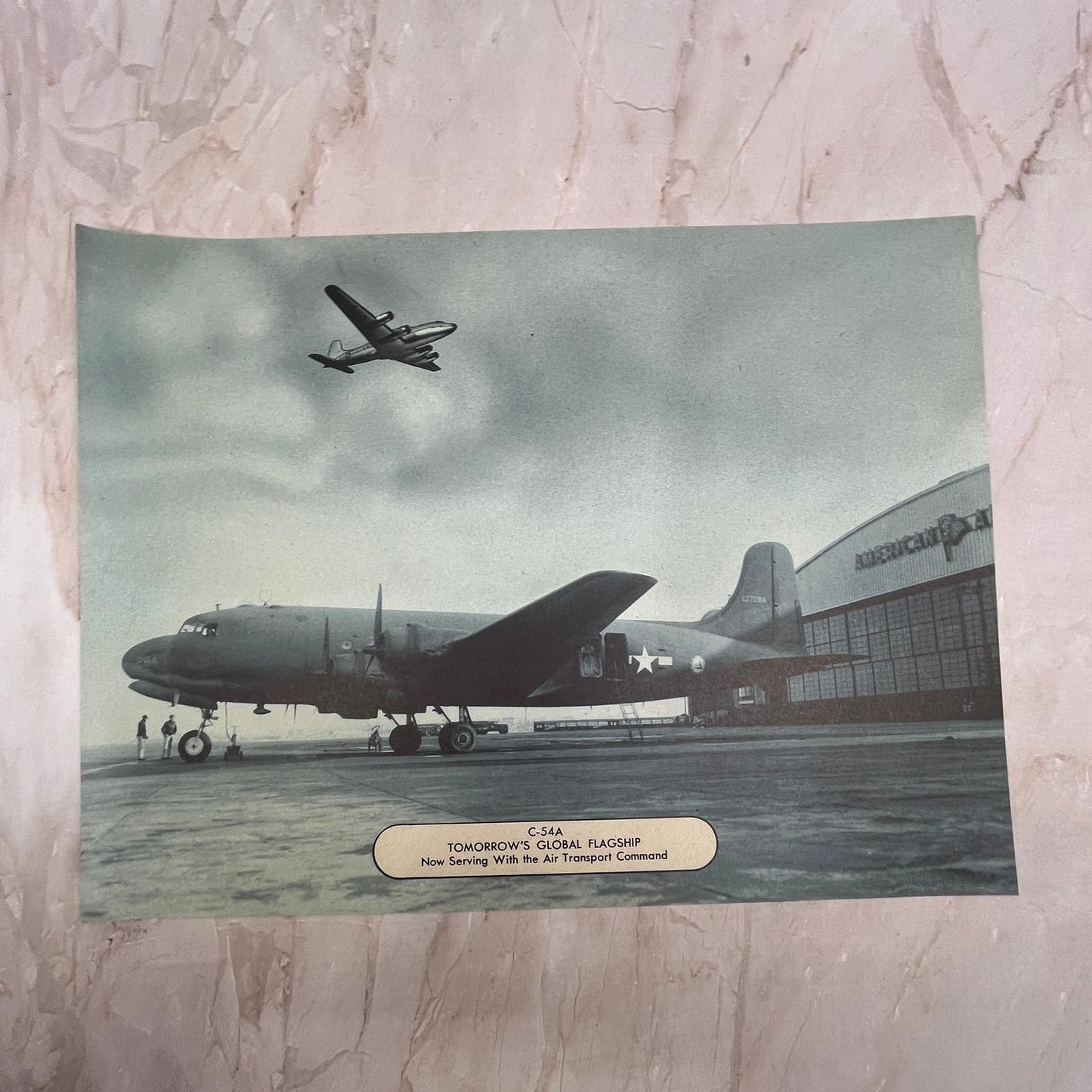 C-54A Tomorrow's Global Flagship Airplane Vintage Print 9x12 FL6-4