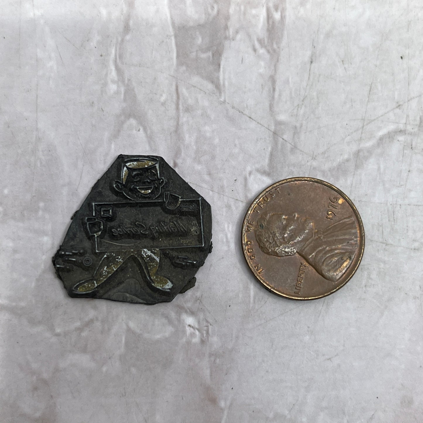 Retro Mailing Service Vintage Letterpress Printers Block Plate SF5-S