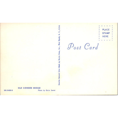 Tawas Lake Old Covered Bridge East Tawas Michigan Covered Bridge Postcard PB13