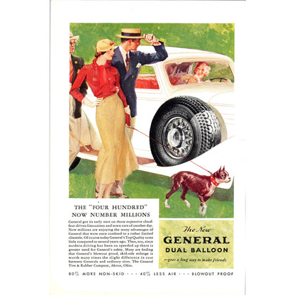 The New General Dual Balloon Tire Terrier Dog - Vintage Magazine Ad D18