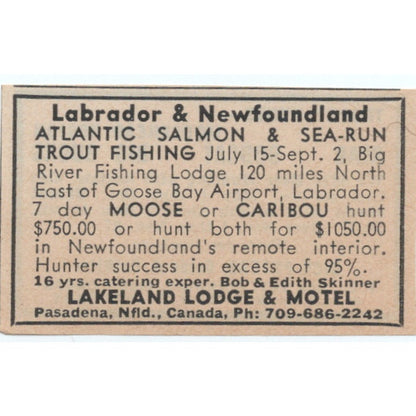 Lakeland Lodge & Motel Bob & Edith Skinner Pasadena Northfield CA 1977 Ad AF6-M4