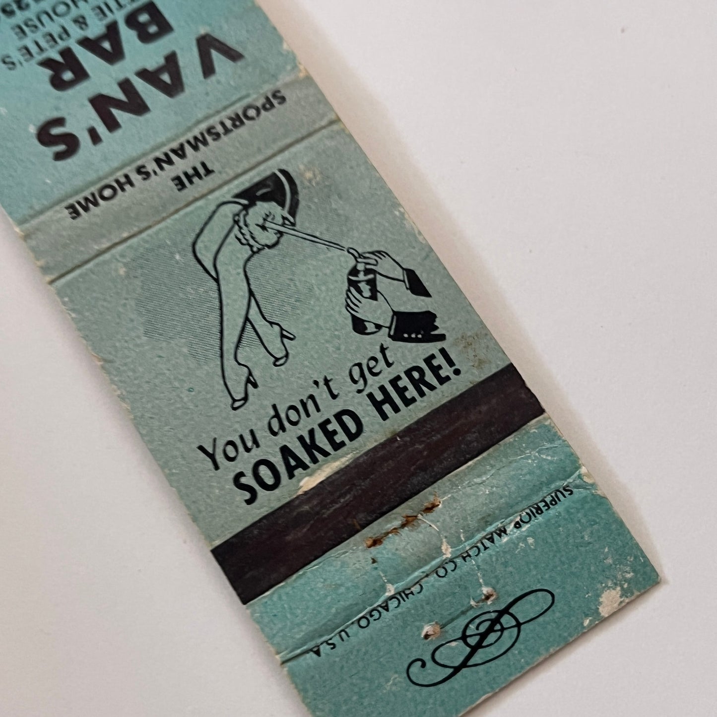 Van's Bar Dottie & Pete's Fun House Pembine WI Vintage Matchbook Cover TB6-MB2-1