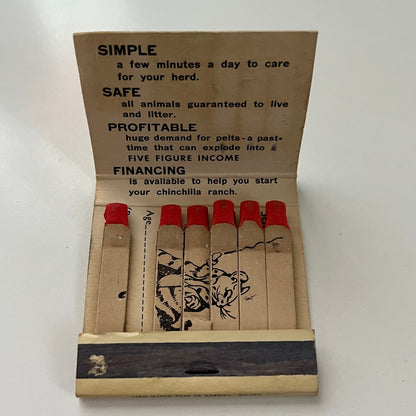 Division West Chinchilla Ranch Omaha Feature Matches Vintage Matchbook TB7-XSM