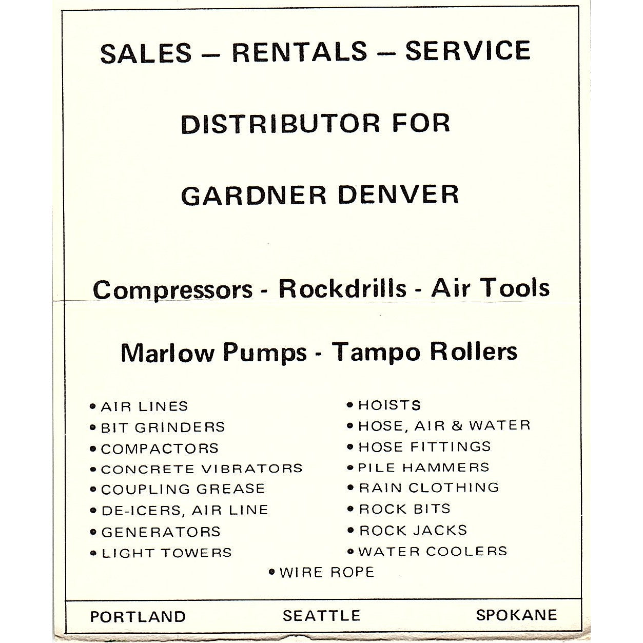 George M Philpott Co Construction Springfield Portland OR Business Card SD9-B3