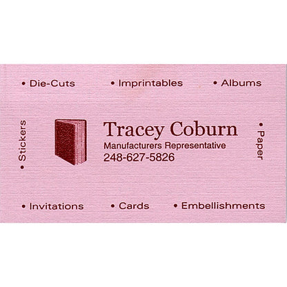 Tracey Coburn Manufacturers Rep Michigan Vintage Business Card SC9-B8