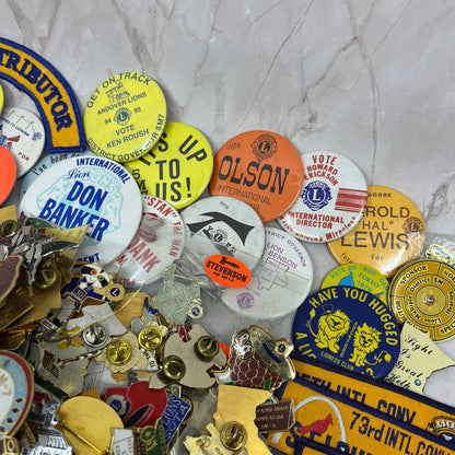 Lions Club Huge Lot Hundreds of Vintage Pins Buttons Patches and More 10+ Pounds