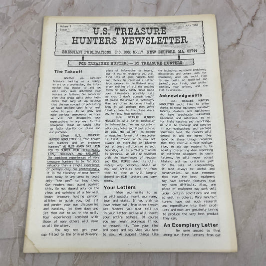1983 July - US Treasure Hunters Newsletter - Bresciani New Bedford MA M11