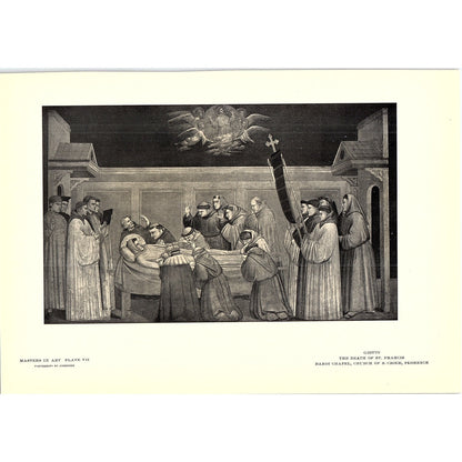 The Death of St. Francis - Giotto - 1902 Litho Art Print AF4-10
