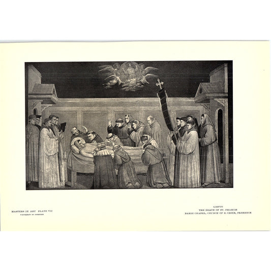 The Death of St. Francis - Giotto - 1902 Litho Art Print AF4-10