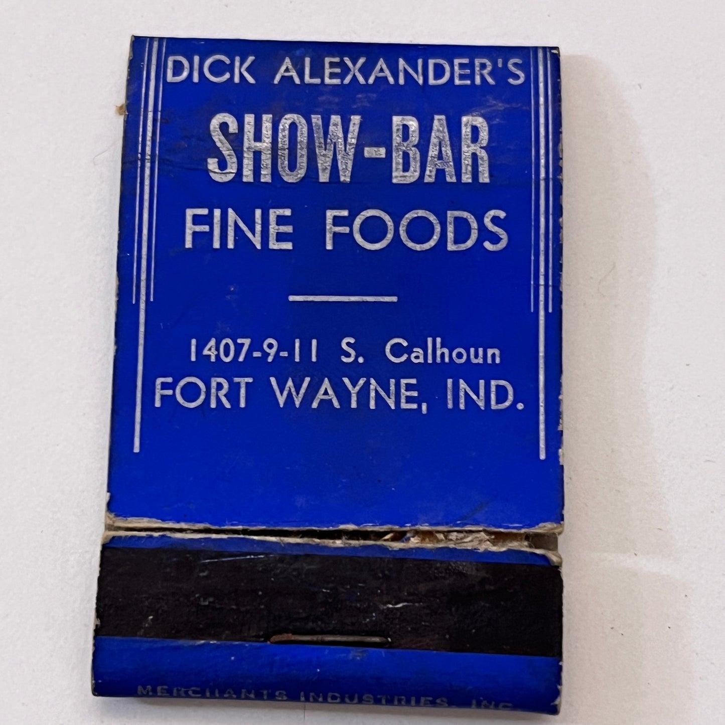 Dick Alexander's Show-Bar Fort Wayne IN Vintage Matchbook Cover TB8-MB3-7