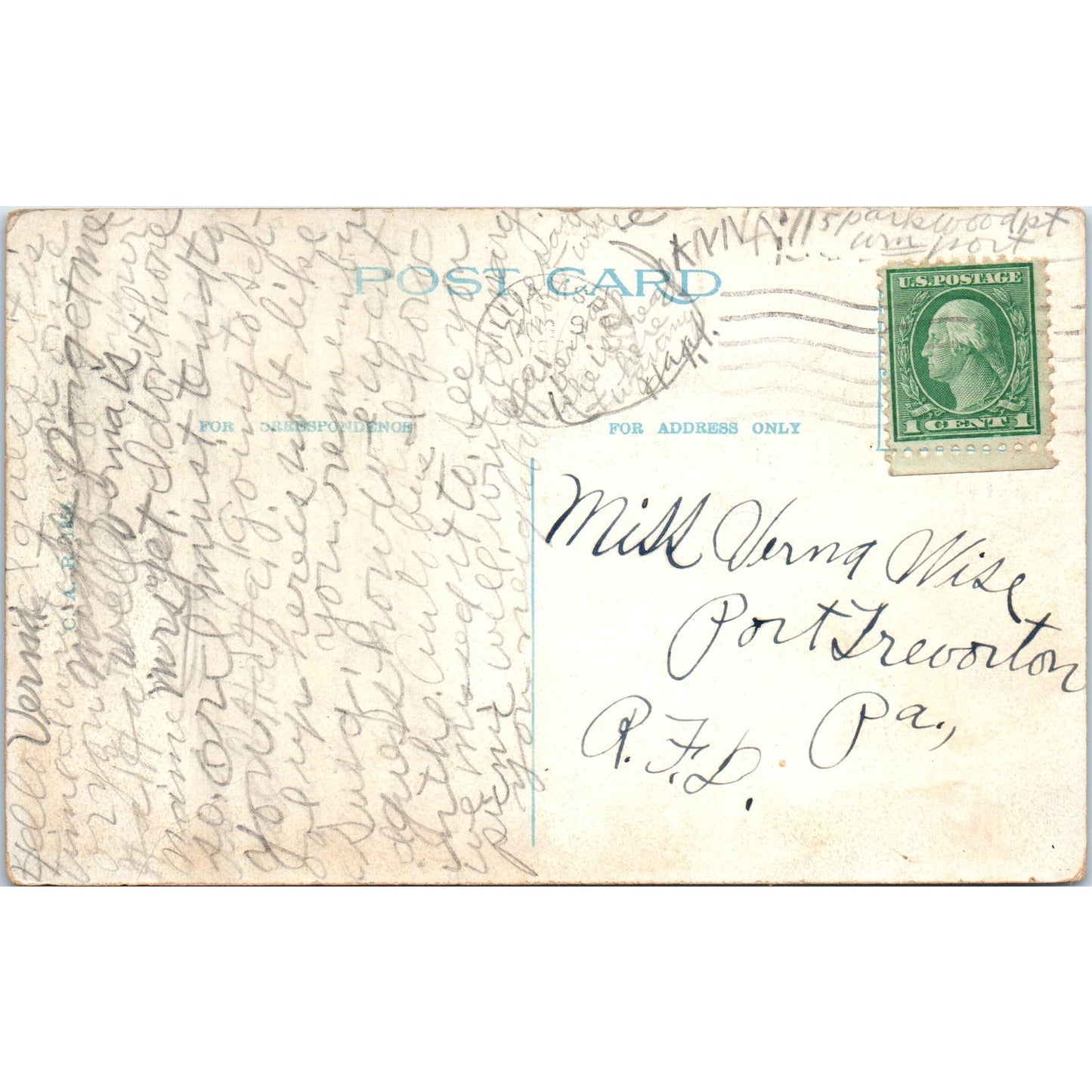 Bird's-Eye View Business Section Williamsport PA Vintage Postcard PD8