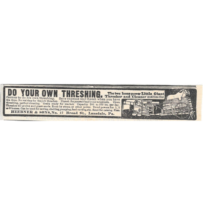 Heebner & Sons Threshing Lansdale PA 1905 Magazine Ad AF1-NH2