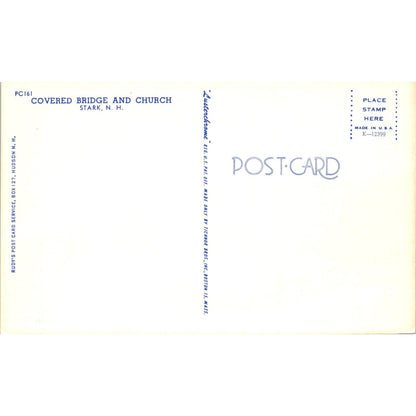 Stark Covered Bridge and Church NH Covered Bridge Postcard PC4