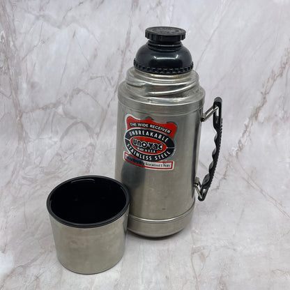 Vintage UNO-VAC Wide Receiver Thermos Stainless Steel Unbreakable TF4