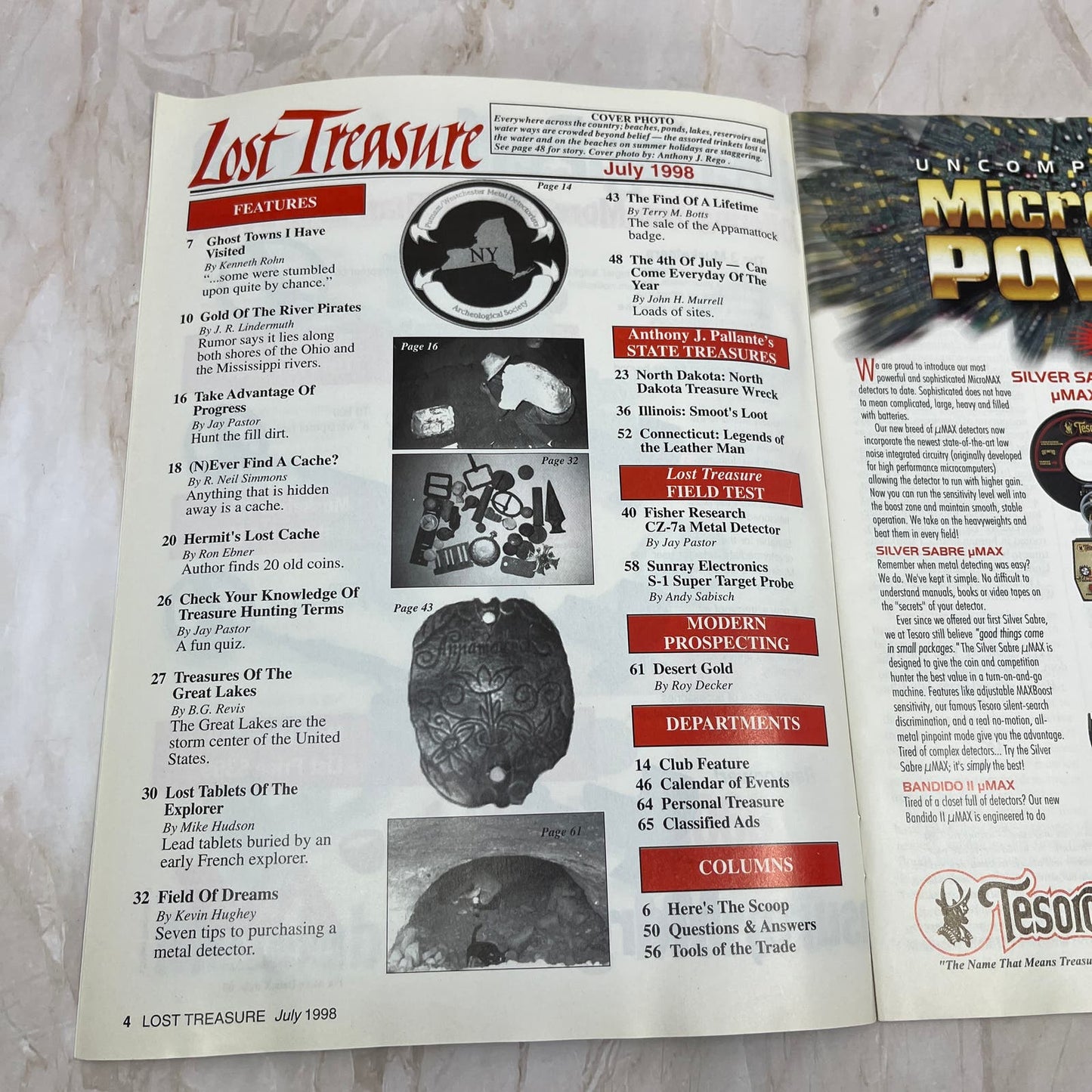 1998 July - Lost Treasure Magazine - Treasure Hunting Gold Prospecting M13