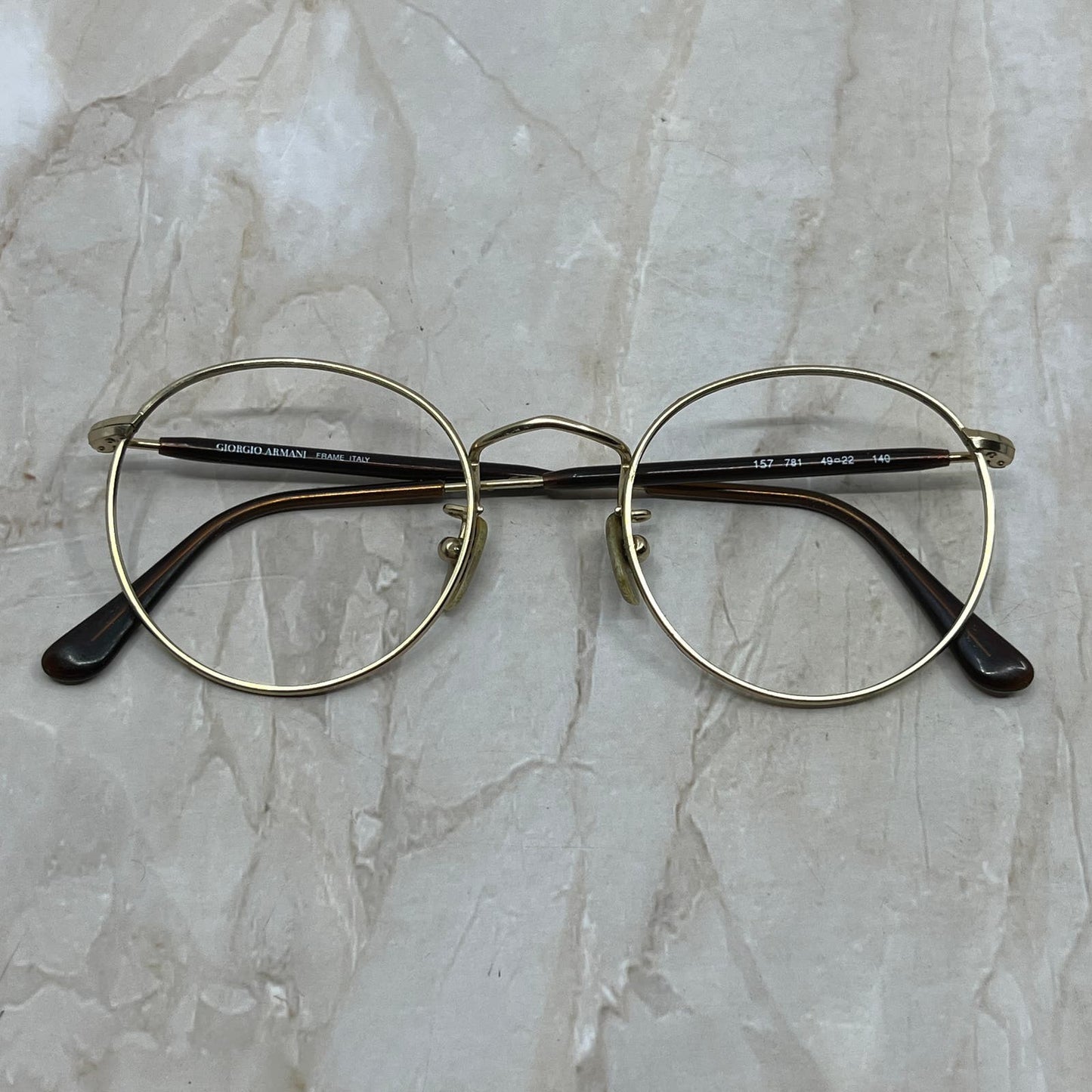 Vintage Giorgio Armani Gold Tone Sunglasses Eyeglasses Frames TD5G4-6