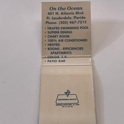 Bahama Hotel on the Ocean Fort Lauderdale FL Vintage Matchbook Cover TB6-MB1-10