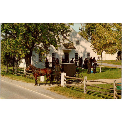 Mennonite Plain Sect House of Worship PA Dutch Country Vintage Postcard PD4