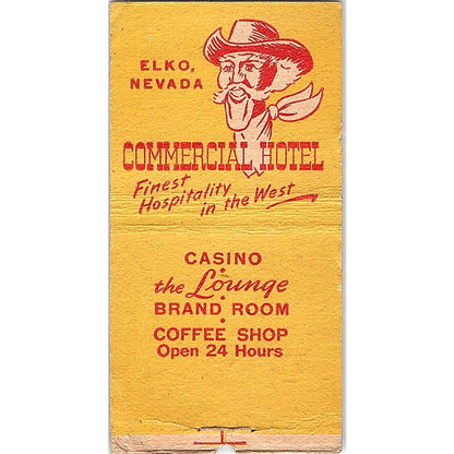 Ranchin Crumley Commercial Hotel Elko NV Vintage Matchbook Cover ML1-8