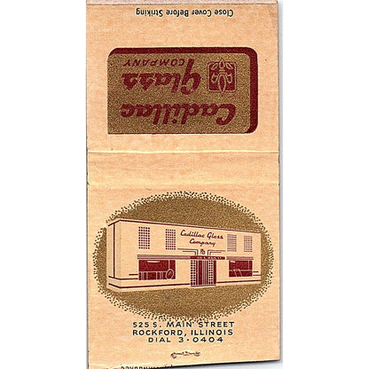 Cadillac Glass Company Rockford IL Vintage Matchbook Cover SC7-Y3