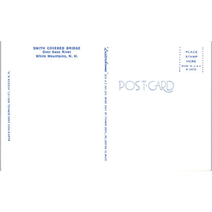 Smith Bridge Saco River White Mountains NH Covered Bridge Postcard PB13