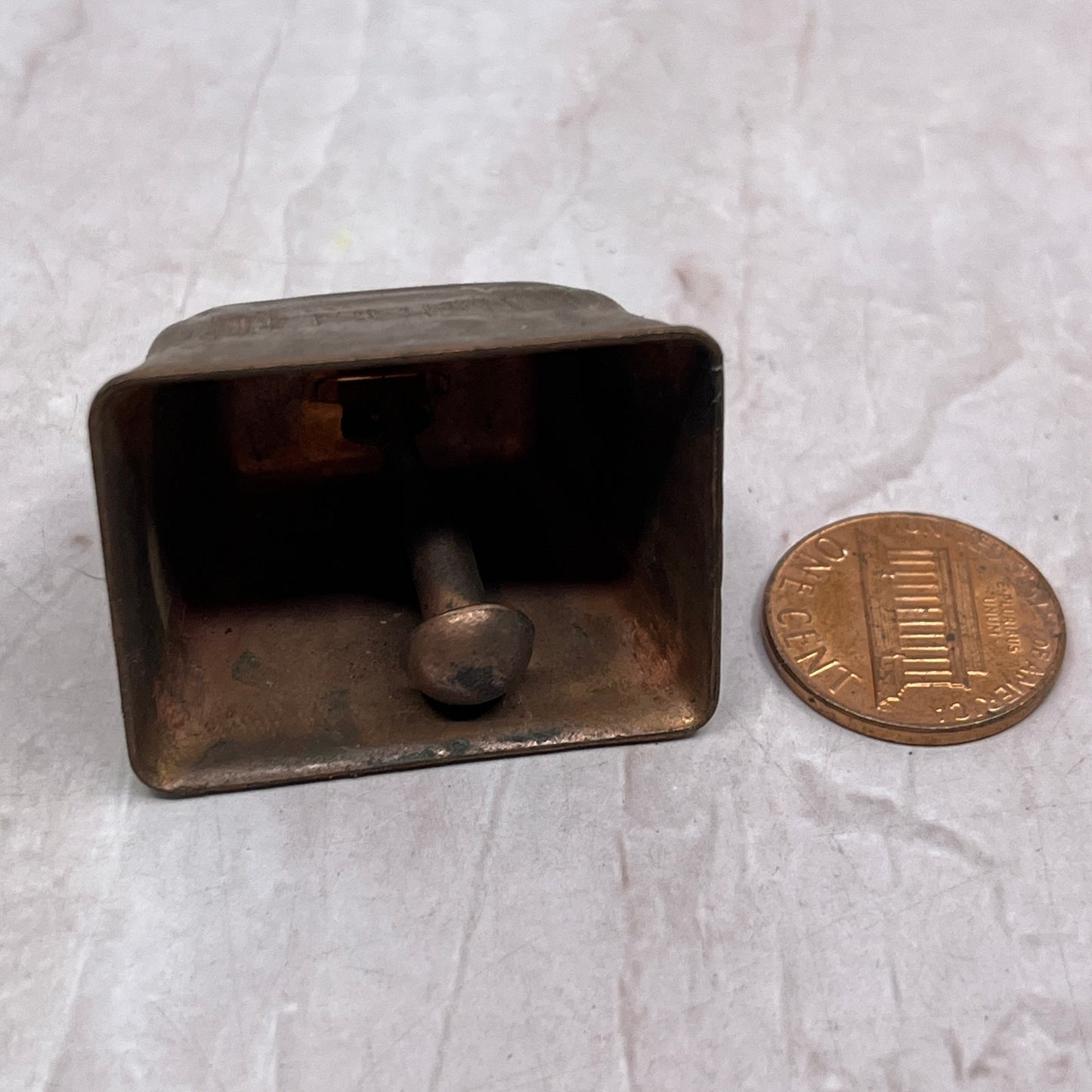 Vintage Small Copper Cowbell Pennsylvania Dutch SF4
