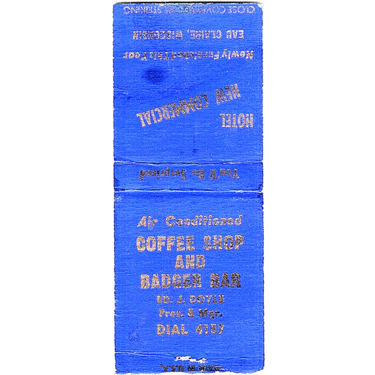 Coffee Shop & Badger Bar Ed J. Doyle Eau Claire Vintage Matchbook Cover SC7-Y10