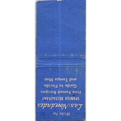 Las Novedades Spanish Restaurant Tampa FL Vintage Matchbook Cover SC7-Y9