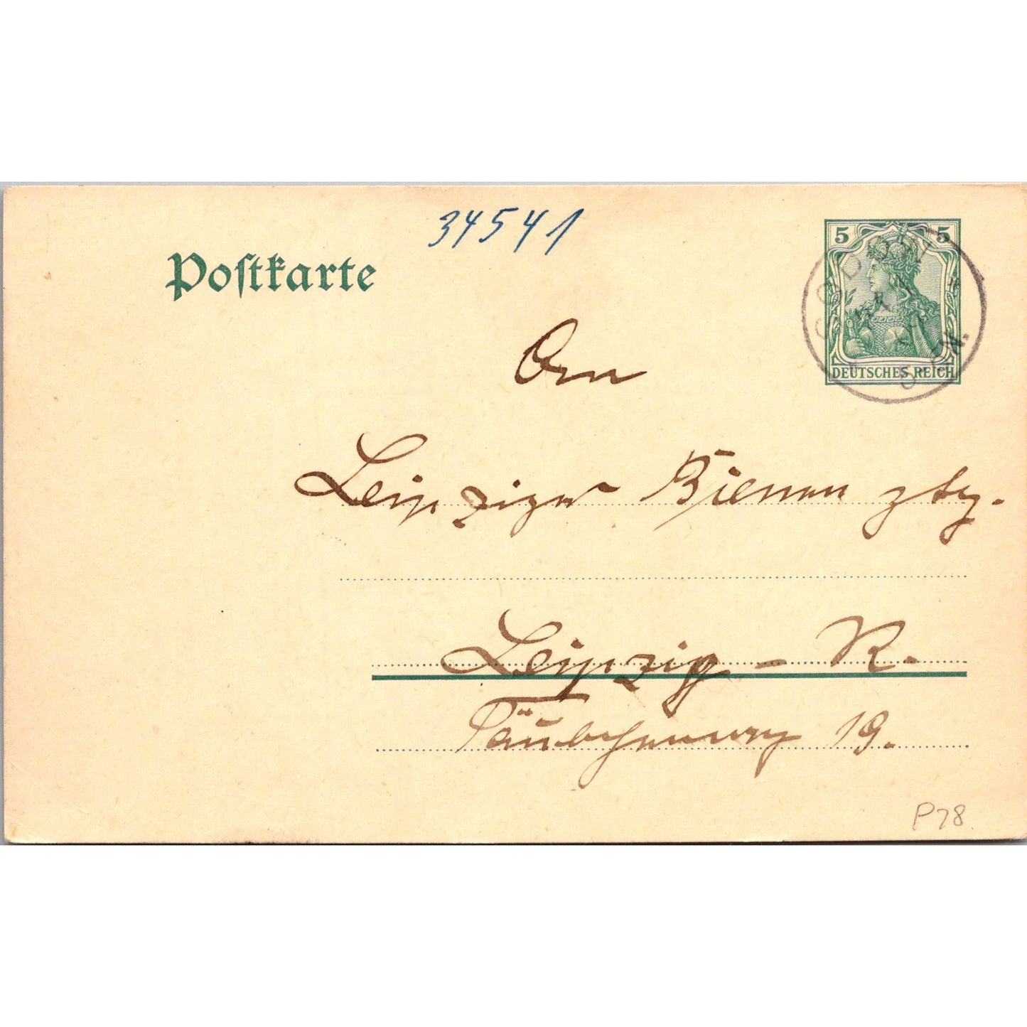 Godon Leipzig 1927 German Reich Postcard TE2-GRP