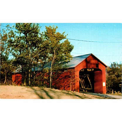 James Bridge Vernon, Jennings County Indiana Covered Bridge Postcard PB11
