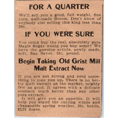 Old Grist Mill Malt Extract Hartford 1901 Newspaper Ad AD8-HS6