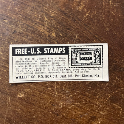 Willett Co Port Chester NY US Stamps 1955 Ad AF9-S9