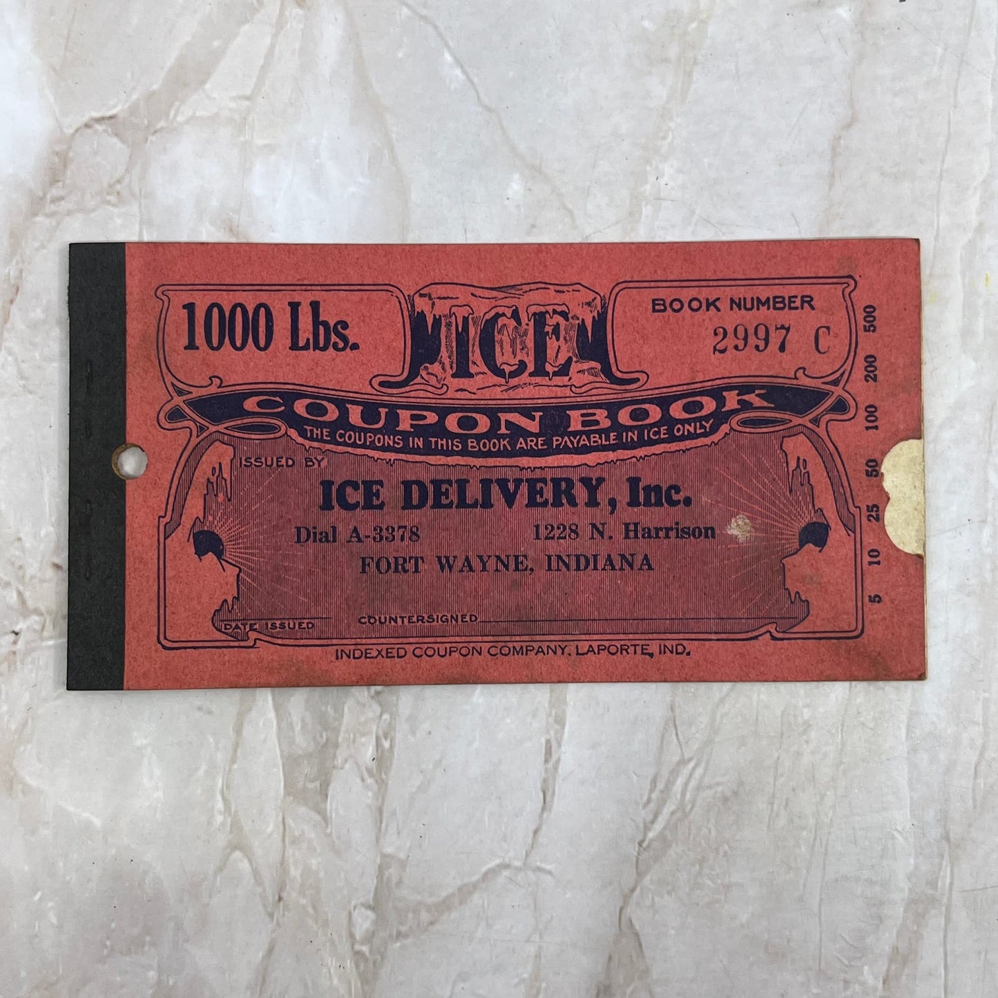 c1940 Ice Delivery Inc. Fort Wayne Indiana Coupon Book TI8-S6