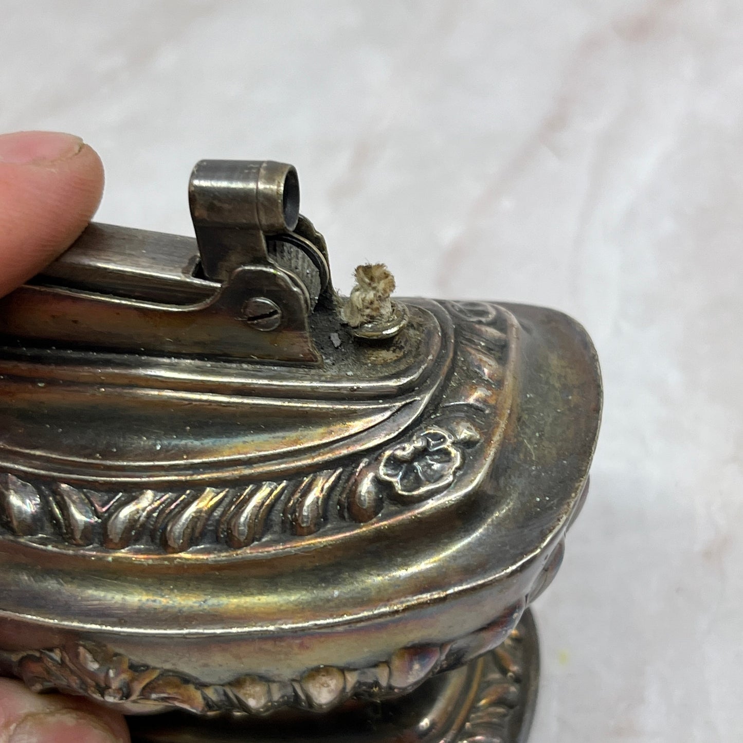 Vintage Chrome Ronson Georgian Table Lighter TL13